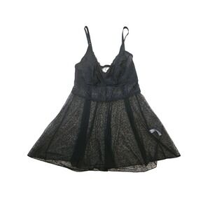 Curve Necessities Black Lace Babydoll Chemise Nightgown Plus Size 2X